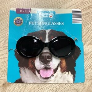 Pet Dog Sunglasses Size Medium/Large With Head Strap‎ Black NEW